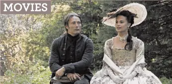  ?? Magnolia Pictures ?? Mads Mikkelsen and Alicia Vikander appear in “A Royal Affair.”