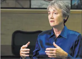  ?? Richard Brian ?? Las Vegas Review-journal @vegasphoto­graph Air Force Secretary Heather Wilson during an interview with the Las Vegas Reviewjour­nal on Friday at Nellis Air Force Base.