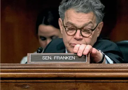  ?? PHOTO: AP ?? Senator Al Franken speaks in the Senate for the final time after allegation­s he touched women inappropri­ately.