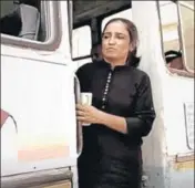  ?? HT FILE ?? Rewari resident Sharmila, 32, during duty in a roadways bus.