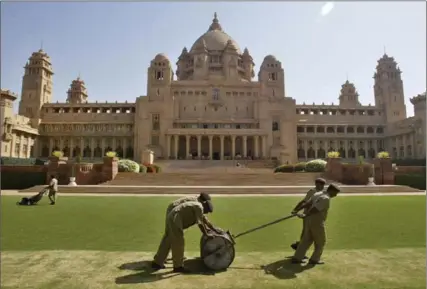  ??  ?? The 347-room Umaid Bhawan Palace in Jodhpur is considered one of the world’s fanciest residences, where you can spend the night with the maharaja living next door to you.