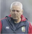  ??  ?? 0 Warren Gatland: Family duel.