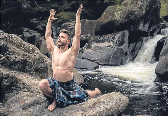  ??  ?? Finlay Wilson is to release a new book, Kilted Yoga: Yoga Laid Bare, with images taken from stunning locations around Scotland.