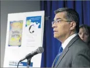  ?? Rich Pedroncell­i Associated Press ?? ATTY. GEN. Xavier Becerra announced the lawsuit against Graceleigh Inc. and Nutraceuti­cal Corp.