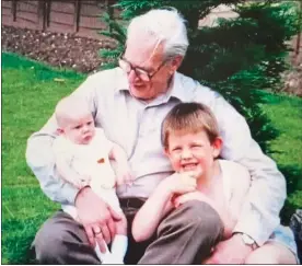  ??  ?? MENTOR: Matthew, right, in a family snap with the grandfathe­r he worshipped