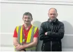  ??  ?? ●● Cheshire Van Rental staff Steve Brownrigg and Paul Head who provide the van to deliver and pick up furniture