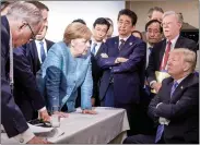  ??  ?? Merkel, Trump, and other G-7 leaders: Still friends?