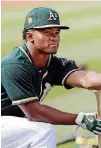  ?? [AP PHOTO] ?? Oakland Athletics draft pick Kyler Murray waits to hit during batting practice before a June baseball game between the Athletics and the Los Angeles Angels in Oakland, Calif.