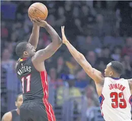  ?? MARK J. TERRILL/AP ?? Miami Heat guard Dion Waiters was ejected for a Flagrant 2 elbow to the head of guard J.J. Redick during Sunday’s 98-86 loss to the Clippers.