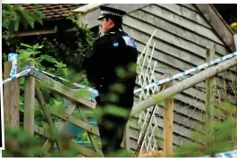  ?? ?? Crime Crim scene: A police officer stands guard at Devon property