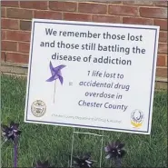  ?? SUBMITTED PHOTO ?? A sign rememberin­g those affected by addiction.