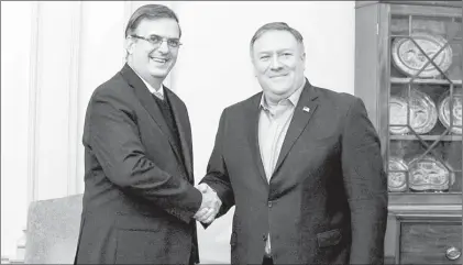  ??  ??    El canciller Marcelo Ebrard y el secretario de Estado Mike Pompeo.