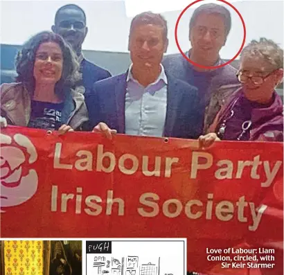  ?? ?? Love of Labour: Liam Conlon, circled, with Sir Keir Starmer