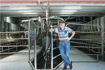  ??  ?? Trevor Collins in the dairy on his Neerim Junction property which was built 47 years ago but has only just been rated with a supplement­ary valuation.