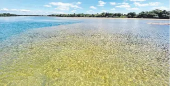  ??  ?? Fotografía del río Paraná, publicada por Wilson Sedy, de Colonias Unidas, en su blog de Facebook, que muestra el bajo nivel que tiene en la zona de Ituzaingó.