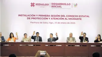  ?? BLANCA E. GUTIERREZ ?? Sesión del Consejo Estatal de Protección y Atención al Migrante