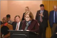  ?? OHIO HOUSE OF REPRESENTA­TIVES ?? State Rep. Gayle Manning, R-North Ridgeville, testifies during a health committee meeting in Columbus.