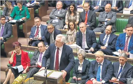  ?? [ AFP ] ?? Brexit-Minister David Davis bei der Austrittsd­ebatte im britischen Unterhaus.