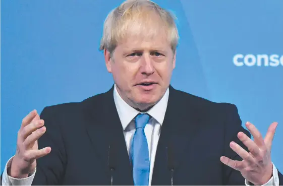  ?? Picture: AFP ?? Incoming British Prime Minister Boris Johnson speaks after being installed as the new Conservati­ve Party leader in London late yesterday.