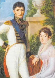  ?? BILD: WIKIMEDIA COMMONS/GEMEINFREI ?? Graf von Montfort ohne Interesse an Tettnang: Napoleons Bruder Jérôme mit der württember­gischen Prinzessin Katharina.