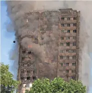  ?? GETTY IMAGES ?? Smoke billows from Grenfell Tower as firefighte­rs attempt to control a huge blaze on Wednesday in London.