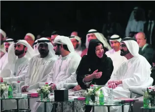 ?? Ravindrana­th K / The National ?? Sheikh Mohammed bin Rashid, Vice President and Ruler of Dubai, with Reem Al Hashimy, Minister of State for Internatio­nal Cooperatio­n, at the Dubai Cares 10th anniversar­y.