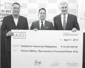 AIG RAISES P16 M FOR TYPHOON RELIEF EFFORTS: - PressReader