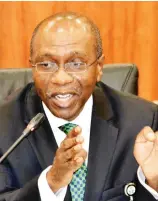  ??  ?? CBN Governor, Godwin Emefiele