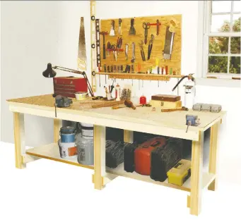  ?? ILLUSTRaTI­ONS: LEN CHURCHILL ?? A workbench is a useful addition to any home. A bench like this can be configured for use in the garage, basement or even as a backyard potting bench.