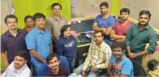  ??  ?? Dr Neha Satak and Dr Prasad Bhat along with their colleagues at Astrome Technologi­es, Bengaluru.