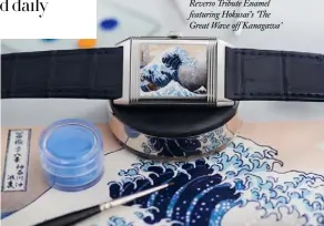  ??  ?? Above: Van Gogh’s ‘The Starry Night’, which appears on one of the watches in the collection. Left: a Master Grande Tradition à Repetition Minutes, featuring the artist’s ‘Starry Night Over the Rhône’. Below: a Reverso Tribute Enamel featuring Hokusai’s ‘The Great Wave off Kanagawa’