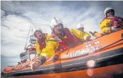  ??  ?? Some of Trearddur Bay’s RNLI Crew featured in a BBC2 series called Saving Lives at Sea recently