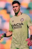  ?? ANSA ?? In vetrina Juan Musso, 27 anni, gioca nell’Udinese dal 2018-19