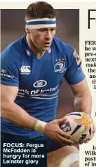  ??  ?? FOCUS: Fergus McFadden is hungry for more Leinster glory