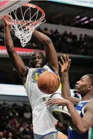  ?? ?? Warriors forward Draymond Green had 12 points, four assists and six rebounds in Tuesday’s loss.