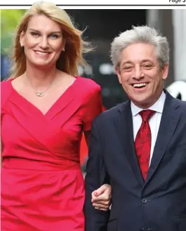  ??  ?? No investigat­ion: Speaker John Bercow with his wife Sally