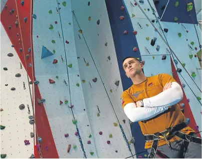  ?? Steven Brown. Picture: ?? Garry Morrison at the climbing centre in St Andrews. He has remained active after losing his sight and is now part of the GB Paralympic rock climbing team.