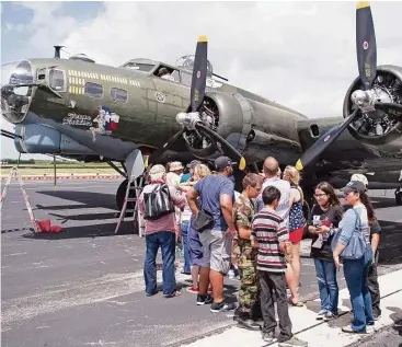  ?? San Antonio Express-News file ?? The B-17 Flying Fortress “Texas Raiders” and three trainer planes will be on display at Hooks Airport in Spring on Aug. 13.