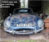  ??  ?? Tired E-type, but has matching numbers