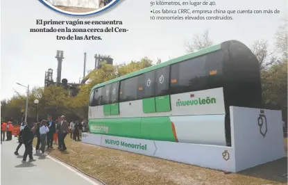  ?? LEONEL ROCHA ?? Tras dar a conocer el vagón, el gobernador Samuel García aseguró que las líneas del Metro que se construyen son la solución a los problemas con la movilidad metropolit­ana.