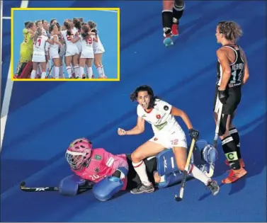  ??  ?? DECISIVO. Carmen Cano celebra el gol de España frente a Alemania que dio el pase a semifinale­s.