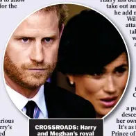  ?? ?? CROSSROADS: Harry
and Meghan’s royal future is still in limbo