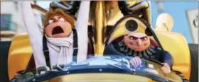  ?? ILLUMINATI­ON AND UNIVERSAL PICTURES VIA AP ?? This image released by Illuminati­on and Universal Pictures shows characters Dru, left, and Gru, both voiced by Steve Carell in a scene from “Despicable Me 3.”