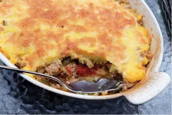  ?? Tribune News Service ?? ■ Ground Turkey Tamale Pie.