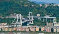  ?? AFP ?? A view of the collapsed Morandi highway bridge, in genoa. —