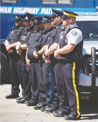  ?? TROY FLEECE ?? Procedures used to buy and track equipment such as carbines, drones and silencers equipment for the Saskatchew­an Highway Patrol, above, were criticized by the province’s auditor.