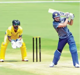  ?? — MURALI KRISHNA ?? Manish Pandey of India B en route to his 104 against Tamil Nadu in their Deodhar Trophy match in Vizag on Sunday.