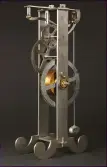  ??  ?? A replica based on Galileo’s design for a pendulum clock ABOVE