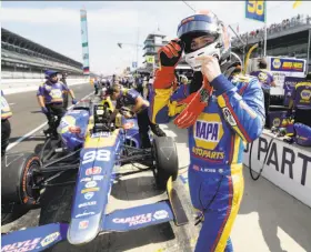  ?? Darron Cummings / Associated Press ?? Defending Indianapol­is 500 champion Alexander Rossi, 26, who grew up in Northern California, is one of the rising young stars of IndyCar.