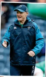  ??  ?? Speed: Ireland’s Rob Kearney makes a break against Scotland; (inset) Joe Schmidt SPORTSFILE/INPHO